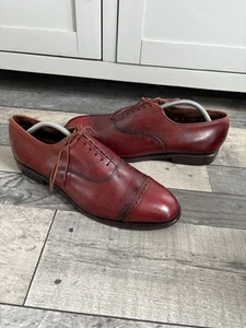 Allen Edmonds✨Byron scarpa elegante Oxford punta a cappuccio✨Made in USA✨Uomo taglia 10✨Borgogna - Foto 1 di 15
