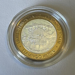 Limited Edition TEN DOLLAR .999 SILVER Gaming Token Flamingo (96) - Bild 1 von 2