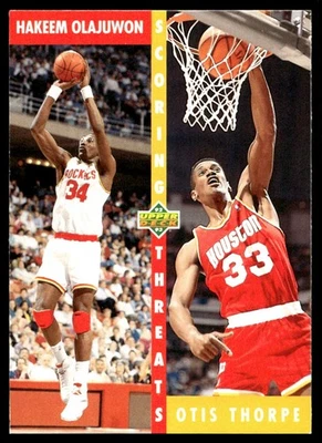 1992-93 Upper Deck Hakeem Olajuwon/Otis Thorpe #501 *A* - Image 1 of 2