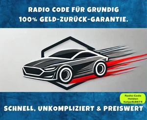 Grundig Radio Code 1991-1998 Citroen Fiat Opel Saab MB Sound Pin Code - Picture 1 of 2