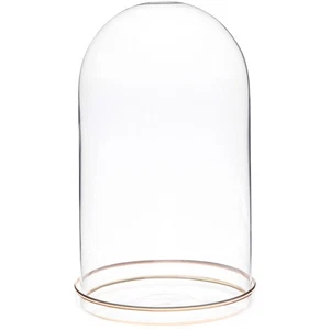 Plymor 4,5" x 8" Glaskuppel Cloche mit Goldrand (Goldrand Glas Tablett Boden) - Bild 1 von 2