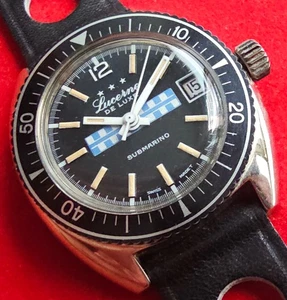 Lucerne De Luxe Submarino Diver 36 mm working vintage watch - Imagen 1 de 7
