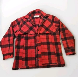 FILSON 100% Wool Double Mackinaw Cruiser Buffalo Red (Size See Measurements) - Picture 1 of 12