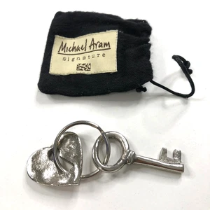 Michael Aram Silber Herz Schlüssel Schlüsselanhänger Key Fob HRJ - Bild 1 von 4