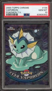 Pokemon Topps Chrome Vaporeon #134 PSA 10 Gem Mint - Picture 1 of 2