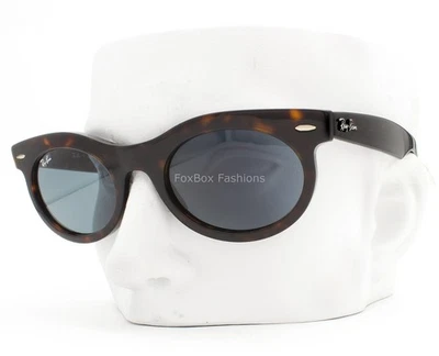 Gafas de sol Ray-Ban Wayfarer ovaladas RB 2242 902/R5 marrón tortuga azul vidrio con estuche Foto 1 de 4