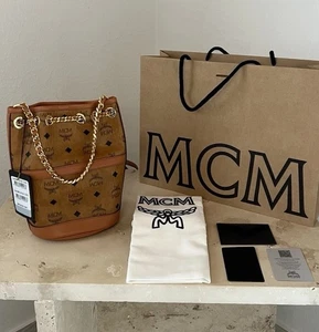 MCM Rucksack Tasche Aren Mini Aus Leder - Cognac Braun NEU mit Etikett Tasche - Bild 1 von 10