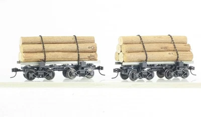 HO Scale Rivarossi Lot of 2 Log Buggies Knuckle Couplers Excellent #2 - Image 1 of 4