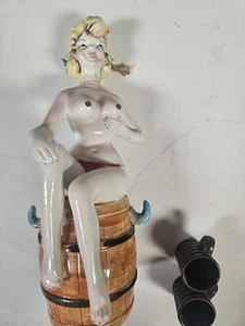 Decantador de licor vintage de barril de whisky dama desnuda de colección Japón - Imagen 1 de 4