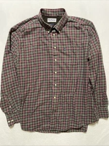Barbour Hemd Tailored Fit rot grün kariert langarm Herren XL Flanell Knopfleiste - Bild 1 von 7