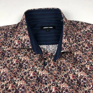 Jared Lang Large Floral Mens Button Front Long Sleeve Dress Shirt - Picture 1 of 10