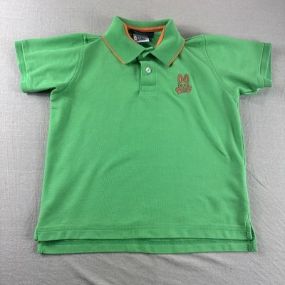Psycho Bunny Polo Boys M 10-12 Green Golf Shirt Short Sleeve Performance Preppy - Image 1 of 4