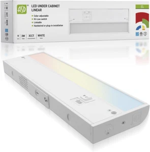 LED under Cabinet Lighting 9 Inch, Hardwired or Plug-In Installation, 2700K/3000 - Picture 1 of 8
