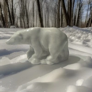 Wade Whimsies Polar White Bears Red Rose Tea Figurines Endangered Miniature - Picture 1 of 11