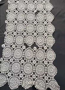Tapetes vintage ganchillo a mano 76" pieza larga boda cabaña núcleo artesanía costura - Imagen 1 de 7