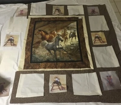 Kit de edredón de pinturas de tela marrón Lynn para niñas y sus caballos raro fuera de stock Foto 1 de 4