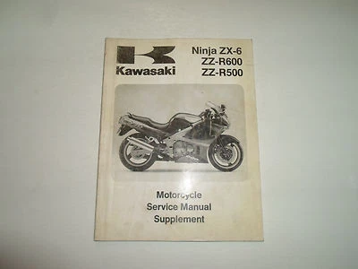 1993 1996 Kawasaki Ninja ZX-6 ZZ-R600 ZZ-R500 Servicio Manual Suplemento Stained - Imagen 1 de 4