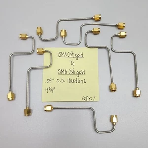 (7) SMA (M) Gold - SMA (M) Gold 0.090" OD Hardline Cables 4.75" - Picture 1 of 3
