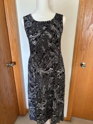 Vestido Croft & Barrow Mujer Sin Mangas Blanco y Negro Paisley Talla PXS Solero Foto 1 de 4