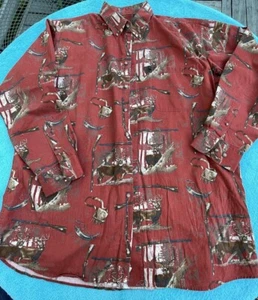 Mens Deer Hunter Button Up Shirt LS Collar AR Outfitters  XLT Korea Front Pocket - Picture 1 of 13
