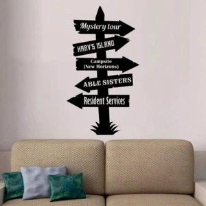 Animal Crossing Pathway Sign Wall Sticker Vinyl Art Decal Decor Kids Room Home - Picture 1 of 5