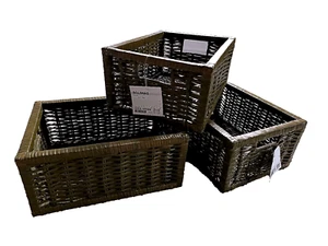 IKEA Bölsnäs Korb Rattan grün "Weihnachtskorb" Aufbewahrung - Bild 1 von 3