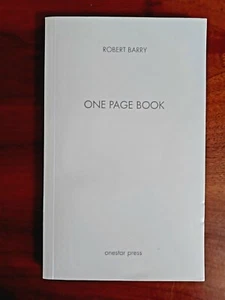 Robert Barry "ONE PAGE BOOK" 2007, numbered 114/250 - Picture 1 of 5