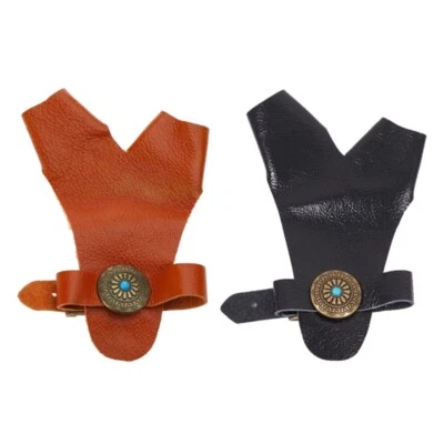 PU Leathers Finger Guard Right Left Hand Hunting Targets Recurve Bow - Image 1 of 4