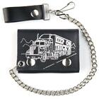 KEEP ON TRUCKING TRIFOLD MOTORCYCLE BIKER WALLET W CHAIN mens 540 LEATHER NEW