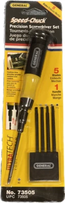 GENERAL TOOLS 73505 - Speed-Chuck 6 Piece Precision Screwdriver Set NEW SEALED - Image 1 of 2