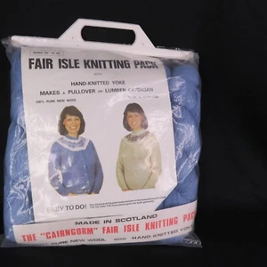 Fair Isle Paquete de Tejido Kit Suéter 34-42 Pullover Cárdigan 93 Azul Escocia - Imagen 1 de 9