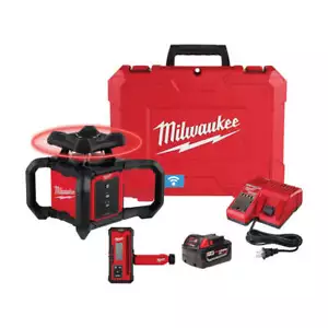 Milwaukee 3701-21 M18 18V Red Exterior Rotary Laser Level Kit w/ Receiver - Picture 1 of 12