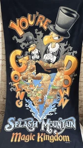 Vintage RARE Splash Mountain Magic Kingdom Beach Towel "You're Going Down" - Picture 1 of 8