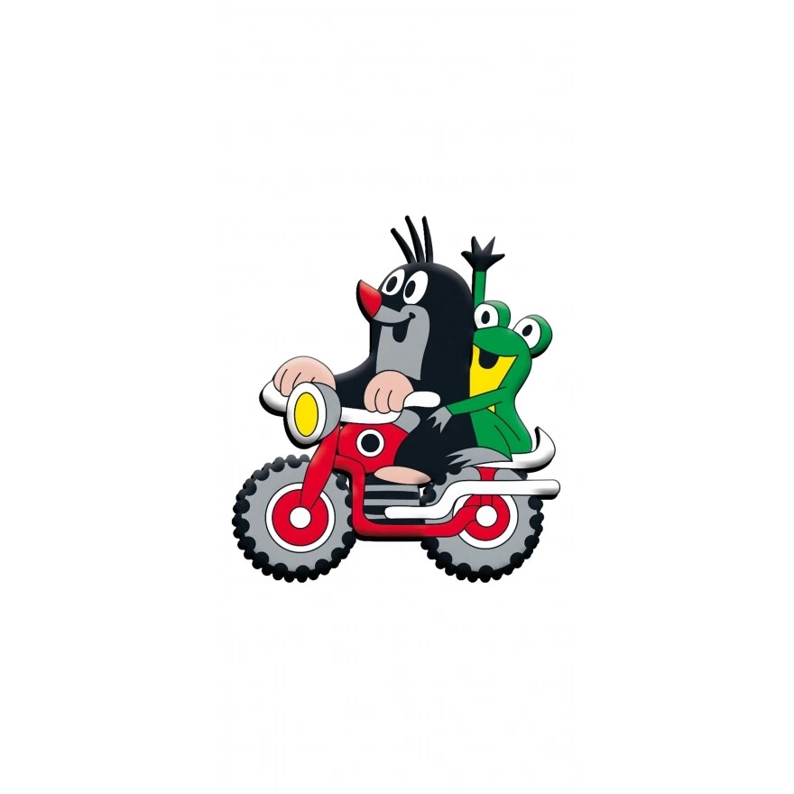 TRÖTSCH-VERLAG Der kleine MAULWURF mit Frosch auf dem Motorrad Magnet 3D Pinwandmagnet