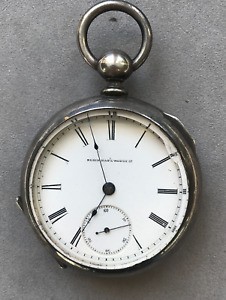 NAT'L ELGIN WATCH CO 1870'S POCKET WATCH WITH 3 OZ COIN SILVER CASE NOT RUNNING
