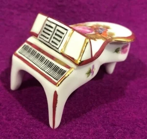 Limoges France White Miniature Grand Piano 22 K Gold Trim vintage 2.5 " - Picture 1 of 4