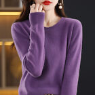 Sweater Knitted Pullover Slim Crew Neck Sweater Solid Jumper Blouse Tops Womens