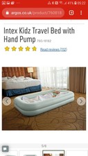 Intex Inflatable Kids Travel Bed Set Airbed Mattress with Pump #66810