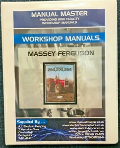 Massey Ferguson MF254 - MF274 -MF294 Werkstatthandbuch - VOLL GEDRUCKT - KOSTENLOSER VERSAND - Bild 1 von 3