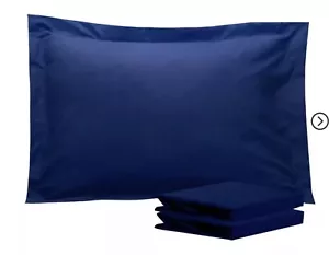 3 NEUE glatt gewebte Euro maßgeschneiderte Kissenbezüge 26" x 26" marineblau - Bild 1 von 3
