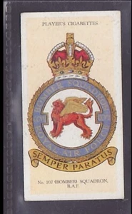 RAF ABZEICHEN - Nr. 207 Bomber Squadron - 80 + Jahre alt UK Karte # 47 - Bild 1 von 2