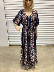 Skies Are Blue Bohemian Peasant Maxi Sommerkleid Größe S - Bild 1 von 5