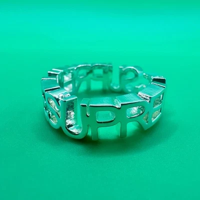 SUPREME Lettering Silver Ring • Size 9 Unisex • Includes Gift Box • BNWT! - Image 1 of 2
