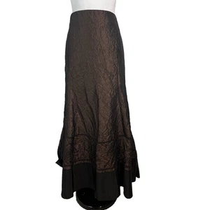 Truworths Glamour Skirt sz US 10/12 42 Maxi Brown Taffeta Sequins Formal Evening - Picture 1 of 12