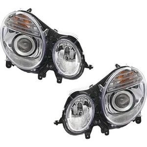 Halogen Headlight Set For 2007-2009 Mercedes Benz E-Class Left and Right Side - Picture 1 of 11