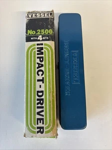 Vessel 2500 Manual Impact Driver 3/8 Driver - Vintage 1960s W/Box Case 4 Bits - Picture 1 of 4
