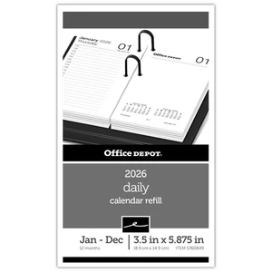 Office Depot Marke Täglicher Schreibtisch Kalender Nachfüllpackung, 3 1/2" x 6" - Bild 1 von 5