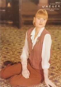 Original Jaeger DK Crepe knitting pattern 5959 - Lady's rib waistcoat - Picture 1 of 2