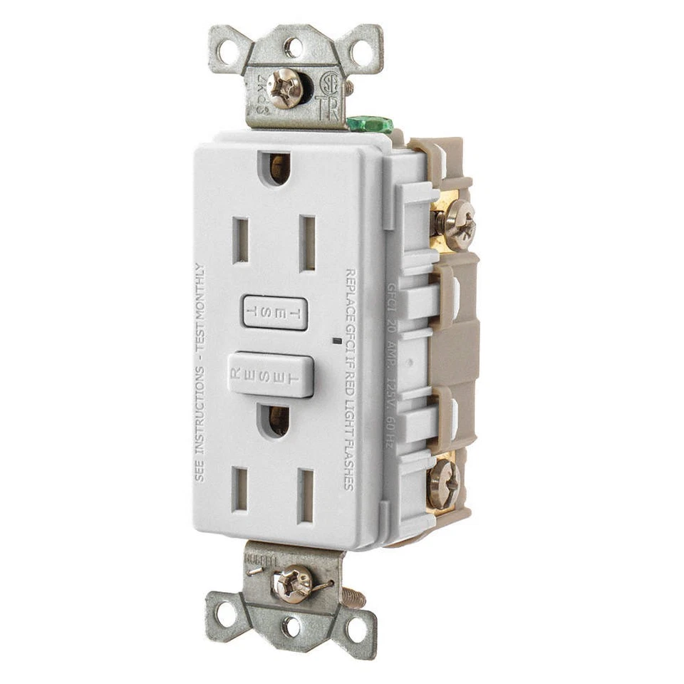 BRYANT GFT15W GFCI Receptacle,Self-Testing,2 Poles 483P69 - Image 1 of 1