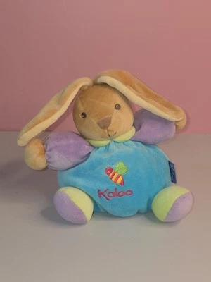 Kaloo Plush Bunny Tan Lovey Security Baby Toy Blue Purple Green Bee 1998 - Image 1 of 4
